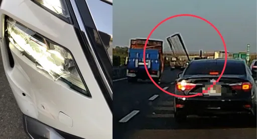 獨家投訴｜國道天外飛來雞籠！　駕駛急閃車頭挨一記　國道警調查中