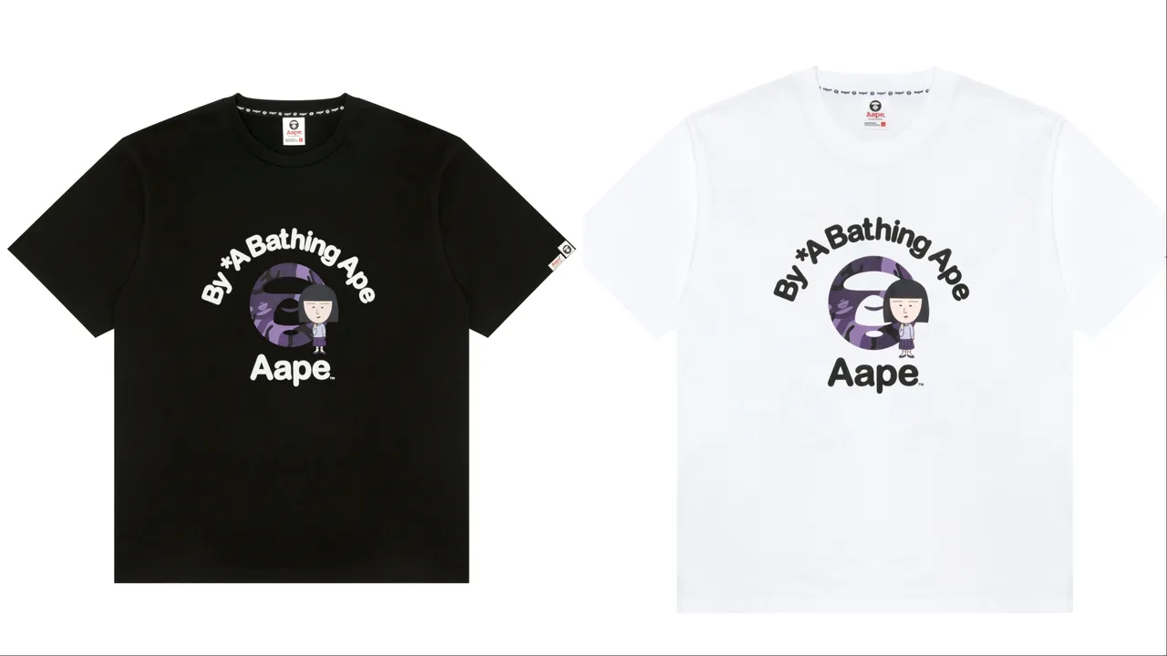 AAPE × 櫻桃小丸子短袖T恤，各2549元。品牌提供