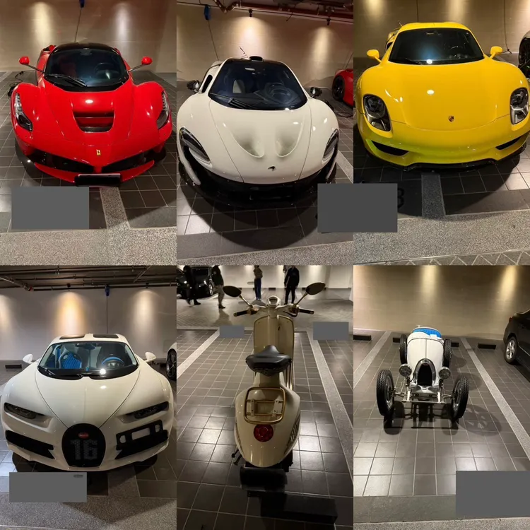 檢警查扣太子集團在台洗錢資產，當中包括26輛名車。調查局提供