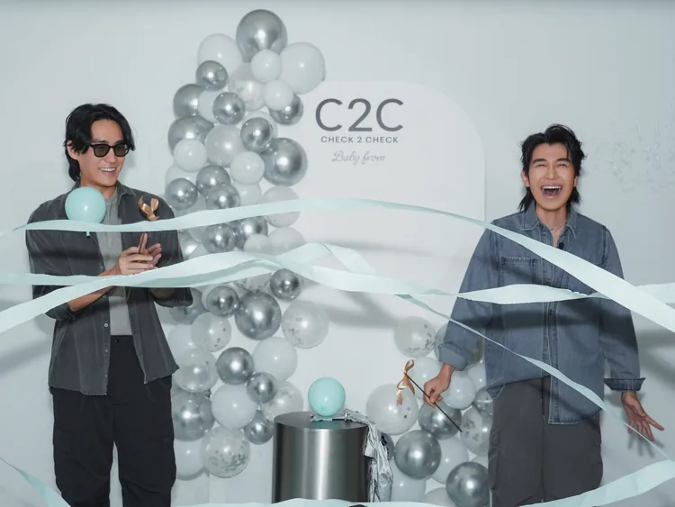 网红CEO森田（右）与最帅营运长陈隽希携手举办性别趴。快电商提供