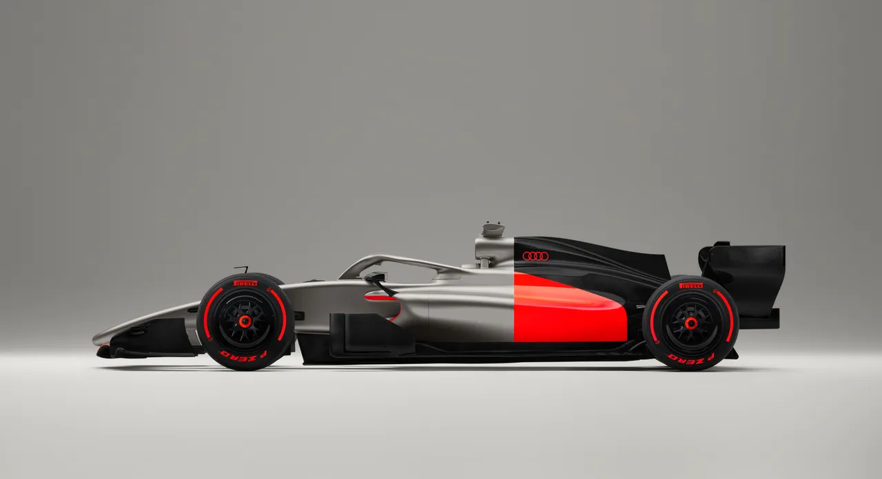 Audi R26 Concept概念车是品牌新视觉的实践成果之一，极简图形表面透过精准几何切割曲线，与赛车结构完美融合。原厂照片