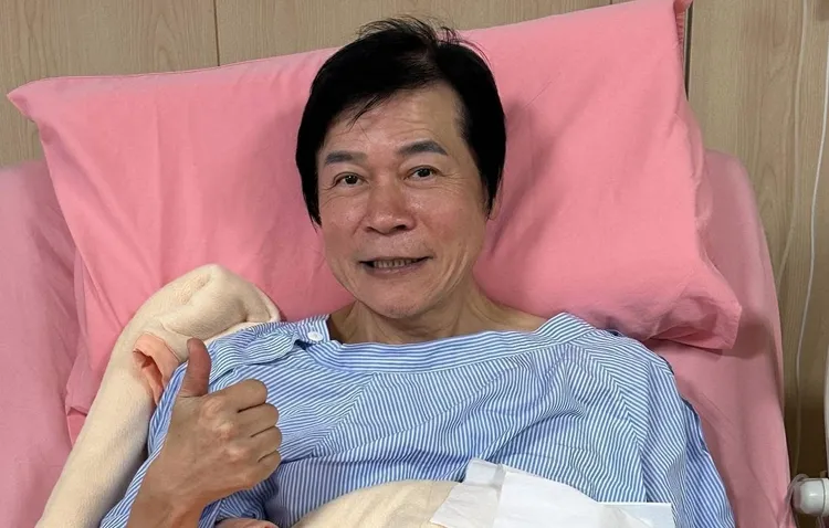 洪荣宏首术后首露面。翻摄洪荣宏脸书