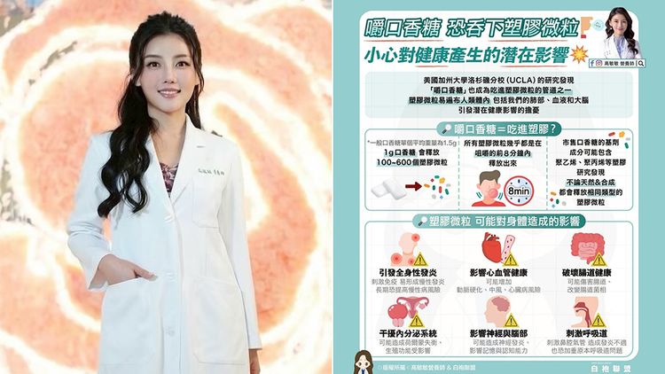 嚼口香糖吃進塑膠微粒　營養師提醒對身體的6大影響