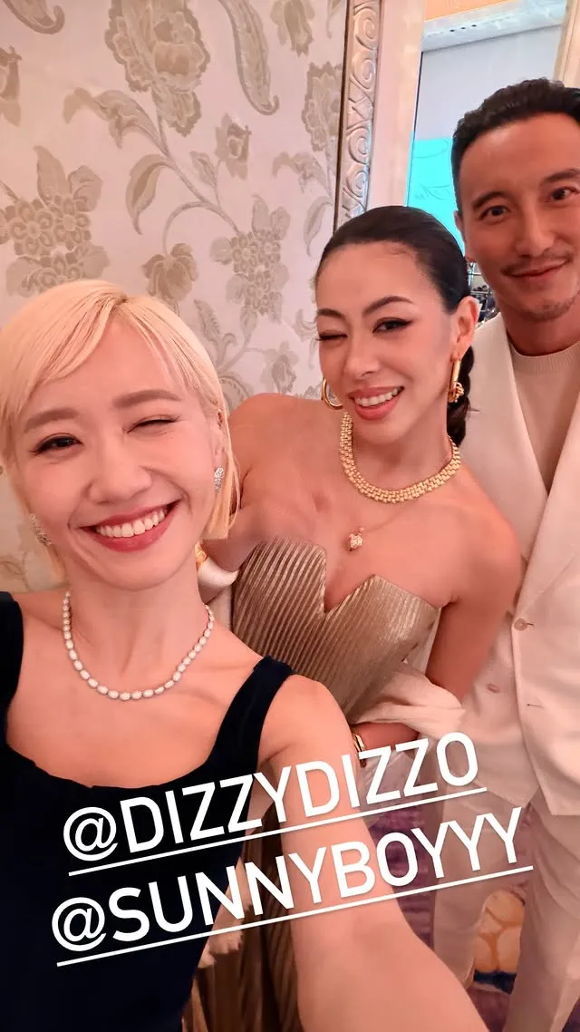 Lulu（左起）和蔡诗芸、王阳明自拍。翻摄Lulu IG