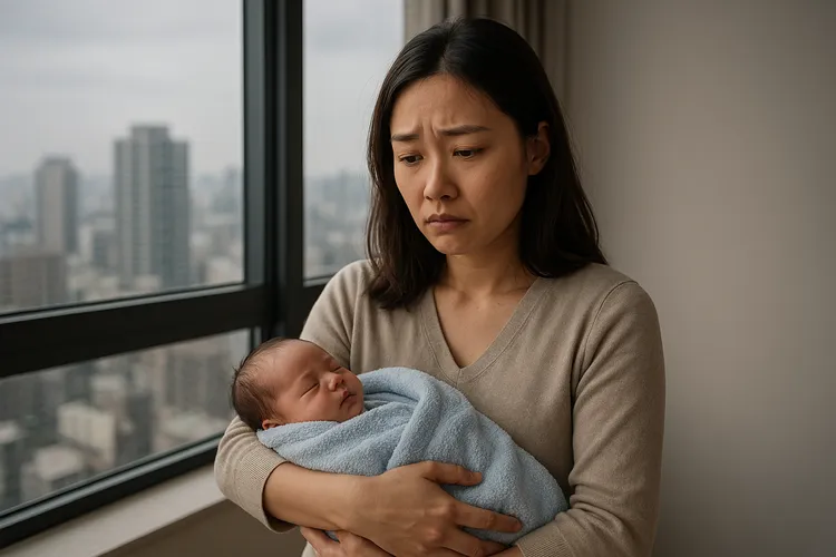 夏姓女子將自己剛產下的男嬰以毛毯包裹，狠心將他從11樓窗框推落，造成男嬰全身骨折、臟器出血慘死。AI生成示意圖