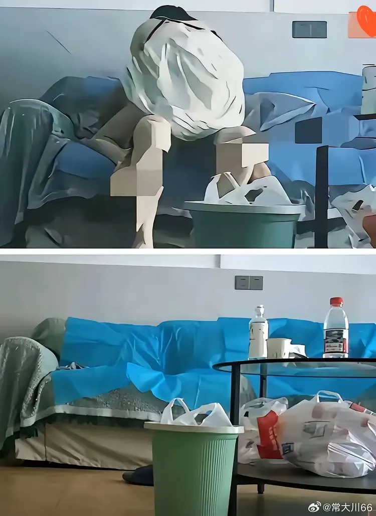 偷情地點疑似在醫院值班室。翻攝自微博