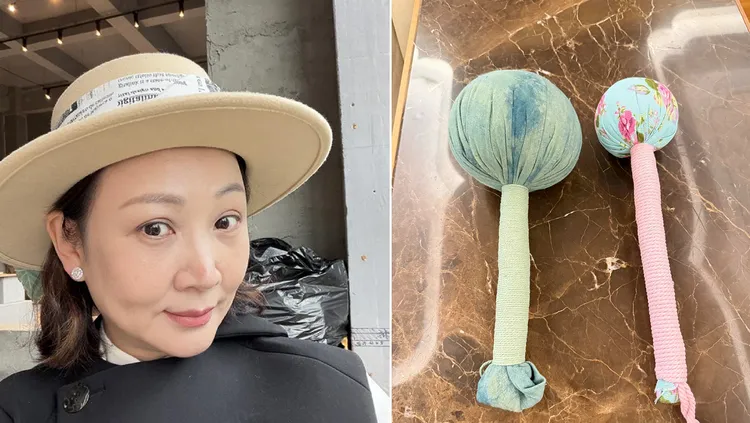 郁方從蘇州買回艾草棒，在出關時卻出包，嚇得她一身冷汗。翻攝郁方臉書