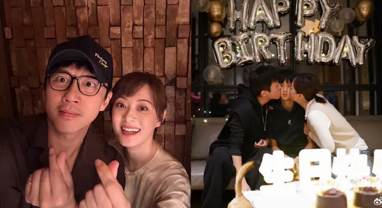 邓超和孙俪帮儿子等等庆14岁生日。翻摄孙俪微博