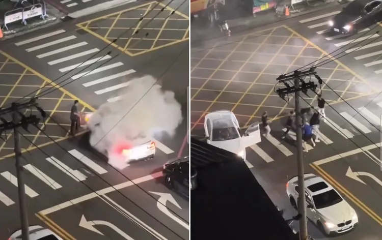 陳姓男子無法忍受改裝車炸街，持滅火器朝對方車子噴灑，結果遭多人持棍棒圍毆，被打到遍體鱗傷。翻攝臉書