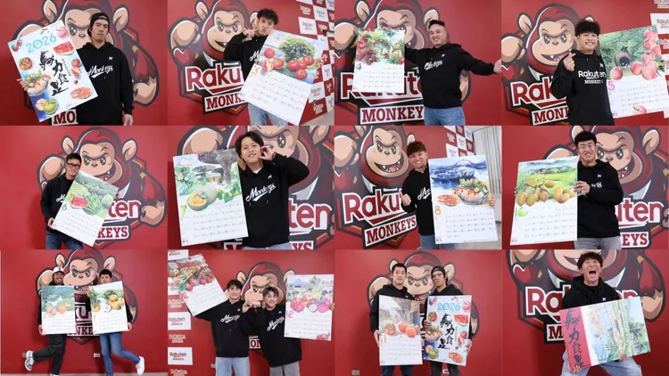 樂天桃猿冠軍球員拍攝形象照力挺。桃園市府提供