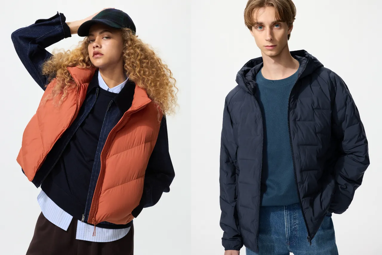 UNIQLO PUFFTECH輕暖科技短版背心（左）1490元、PUFFTECH輕暖科技連帽外套（左）1990元。品牌提供