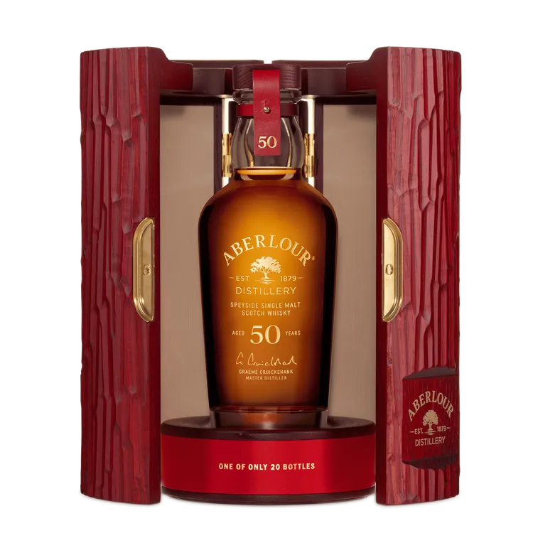 全球僅20瓶、台灣僅2瓶，每瓶皆附手工木盒與酒廠岩石材元素，具高度典藏價值，建議售價106萬。業者提供