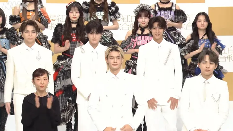 初登場的M!LK今年以夯曲《E Jan》 (イイじゃん)大受歡迎。翻攝NHK YouTube