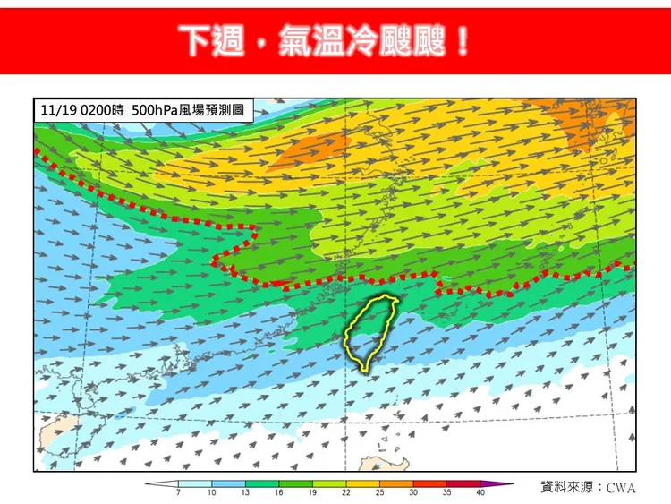 下週將有感降溫。翻攝《林老師氣象站》臉書