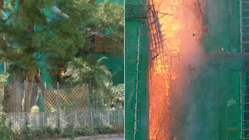 香港12死大火！裝修鷹架最先起火　10分鐘變大樓火柱難控制