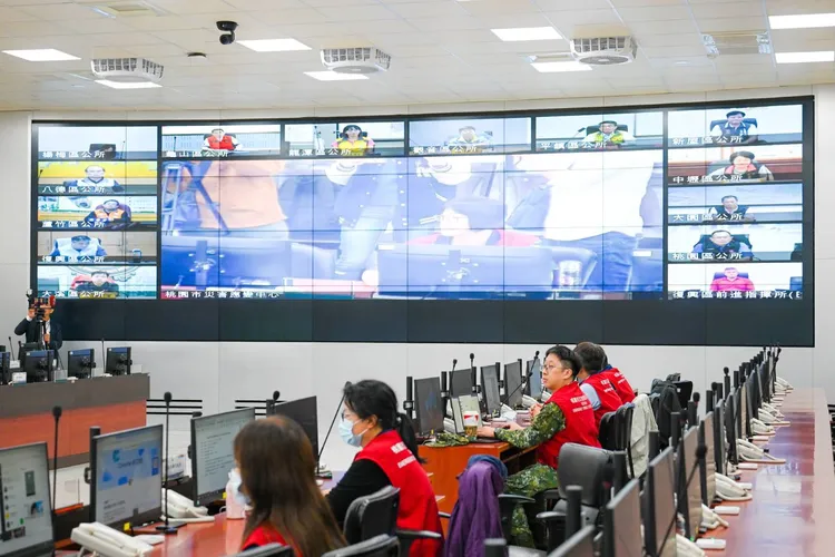 桃市灾害应变中心二级开设。桃园市府提供