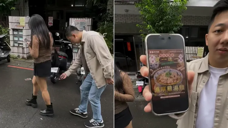 餐飲業者比利少年董用假裝偷拍的惡搞短片來宣傳，引發網友們抨擊。翻攝自threads