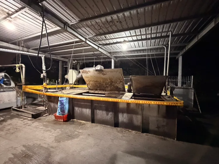 農業處將廚餘槽拉封鎖線禁止使用。翻攝畫面