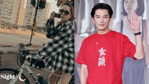 许玮宁、邱泽穿情侣鞋骑车绕台北　卤肉饭意外成亮点