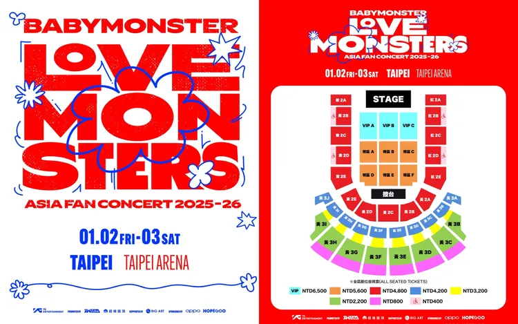 BABYMONSTER小巨蛋票價出爐。超級圓頂提供