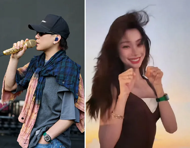 胡彥斌與易夢玲戴同品牌情侶款手錶。翻攝微博