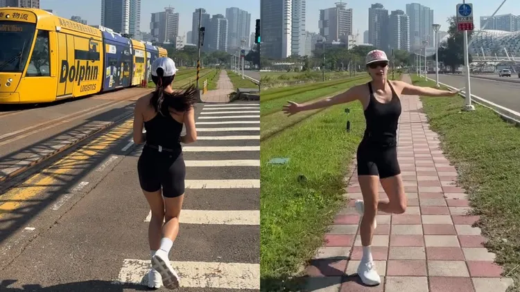 TWICE昨晚在世运开唱，队长志效今早还有体力慢跑。翻摄志效IG