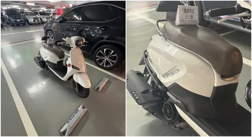 机车占汽车格　巨城硬起来上锁！网笑：伪装成重机喔