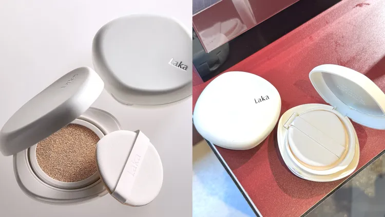 Laka裸霧光氣墊粉餅，640元。品牌提供、張家玲攝