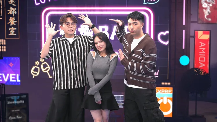 鹿希派（右起）跟熊熊、黄豪平说，自己的边界感超严格，会谨言慎行，深怕惹祸。《恋爱熊天秤》提供