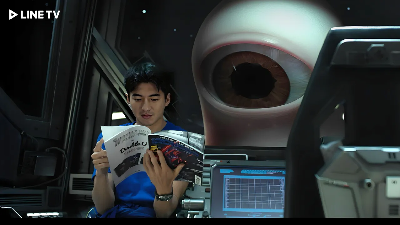 傅孟柏与小白可爱互动。LINE TV提供