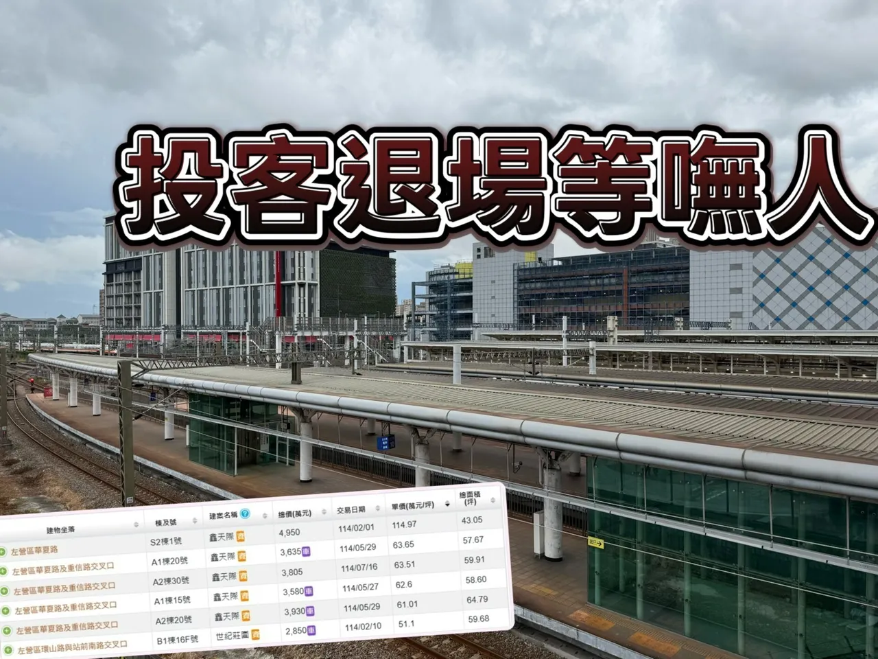 買氣慘跌9成　左營高鐵預售屋房價年減7.9%