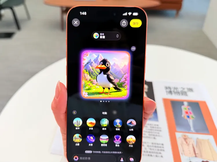 「影像樂園」（Image Playground）能讓果粉盡情發揮創意製作趣味圖片。趙筱文攝