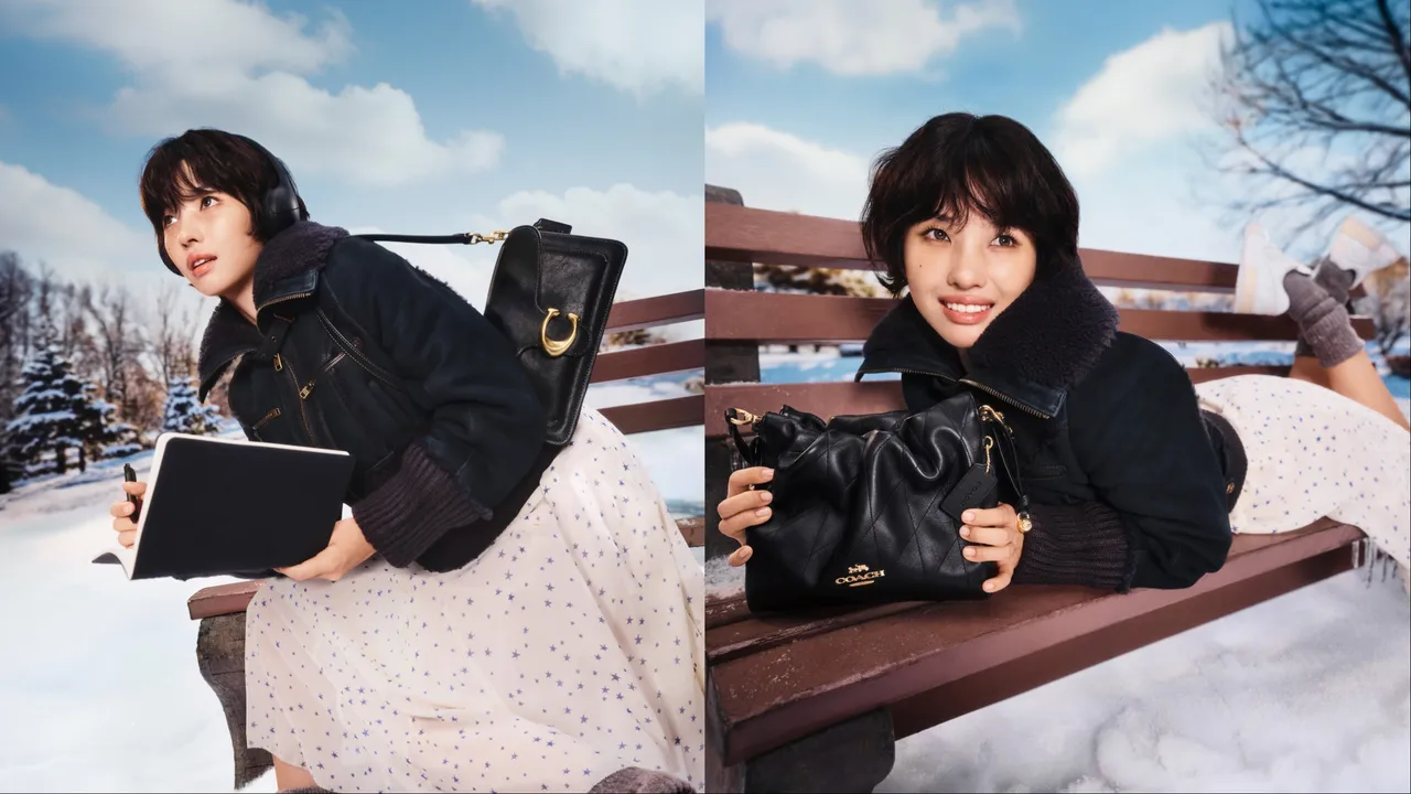 田小娟接连搭配了黑色Tabby、Draw String等单品。品牌提供