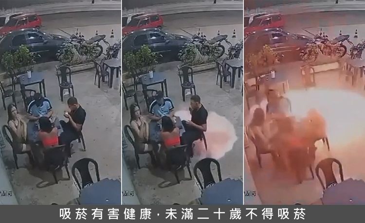 影片｜加油站抽菸「火柴隨手扔」　白目男瞬間引發大火