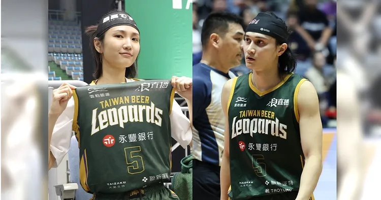 模特儿出身的女星陈咏芯力挺球星男友高锦玮，在台啤云豹变装周扮成男友现身球场。翻摄自台啤云豹IG