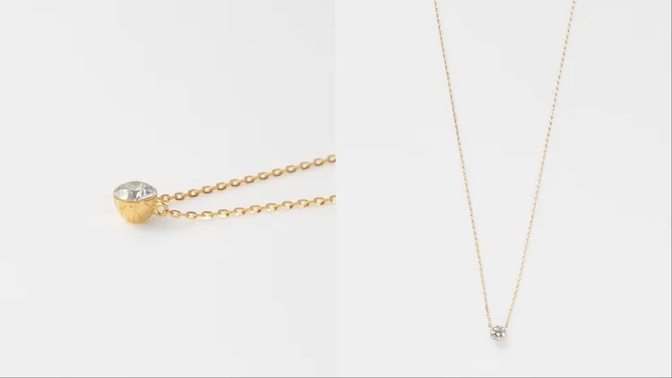 agete 18K 20分祕密單鑽項鍊，4萬7800元。品牌提供
