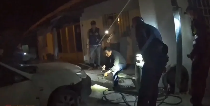 警方尋獲肇事車輛採證。警方提供