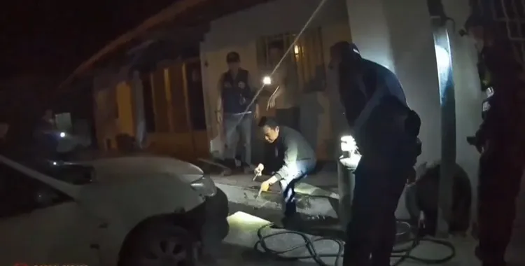 警方尋獲肇事車輛採證。警方提供