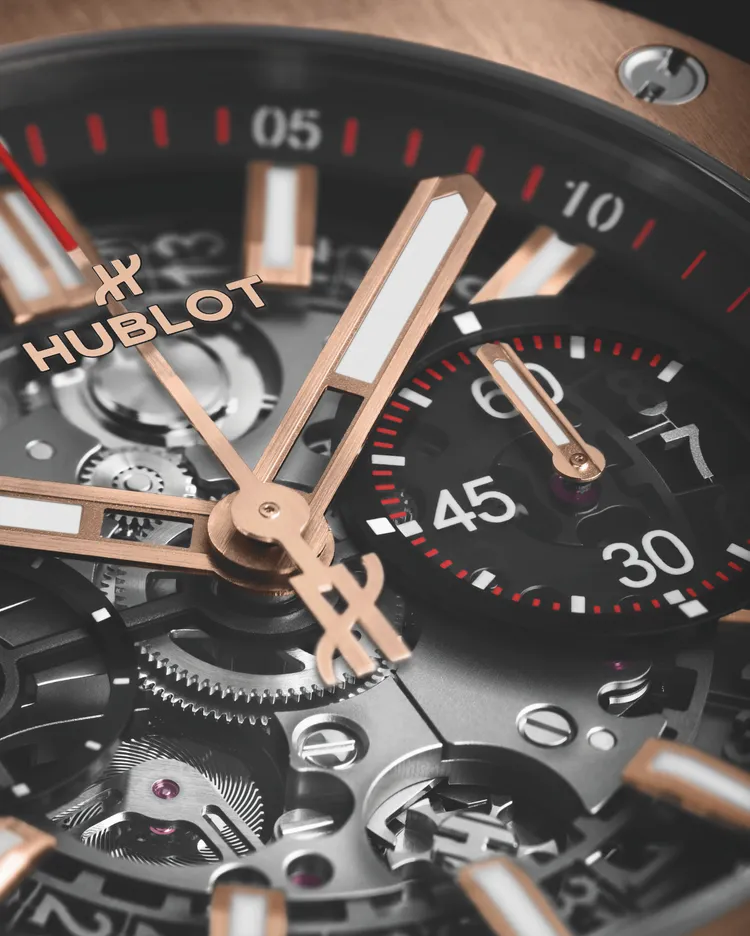 Hublot Big Bang Unico皇金計時碼錶細節。品牌提供