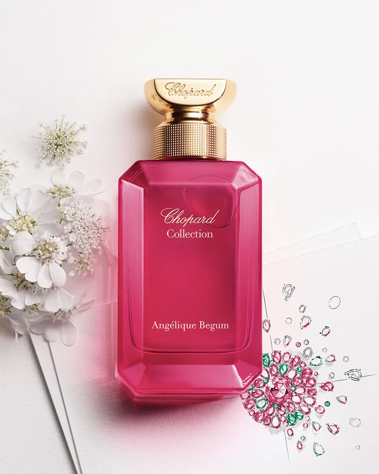 Chopard Angélique Begum花燦之庭白芷淡香精（柑苔花香調 ），核心香調為白芷、橙花、廣藿香，100ml／9500元。品牌提供。