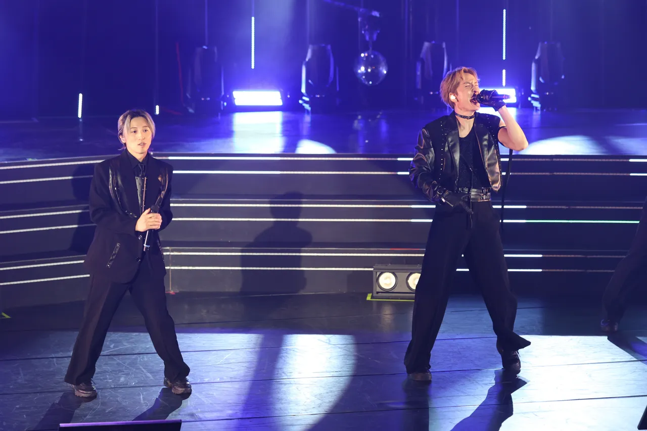 千叶凉平（左）、橘庆太被全场尖叫声震撼。彭欣伟摄