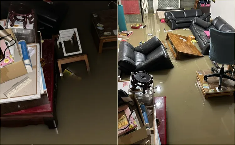 氣象粉專小編家也難逃鳳凰肆虐，家中淹水，家具全泡水。翻攝自《台灣颱風論壇｜天氣特急》