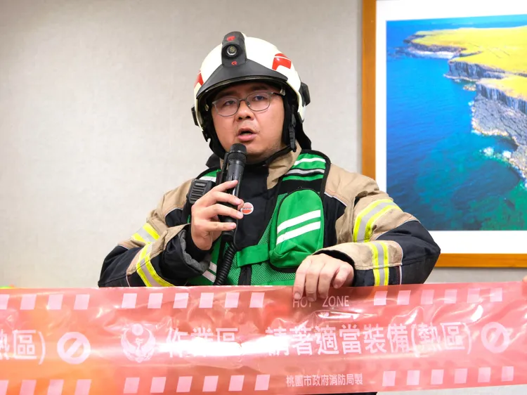内政部推动事故安全官制度，桃园市政府消防局邱昱纶技正。内政部提供