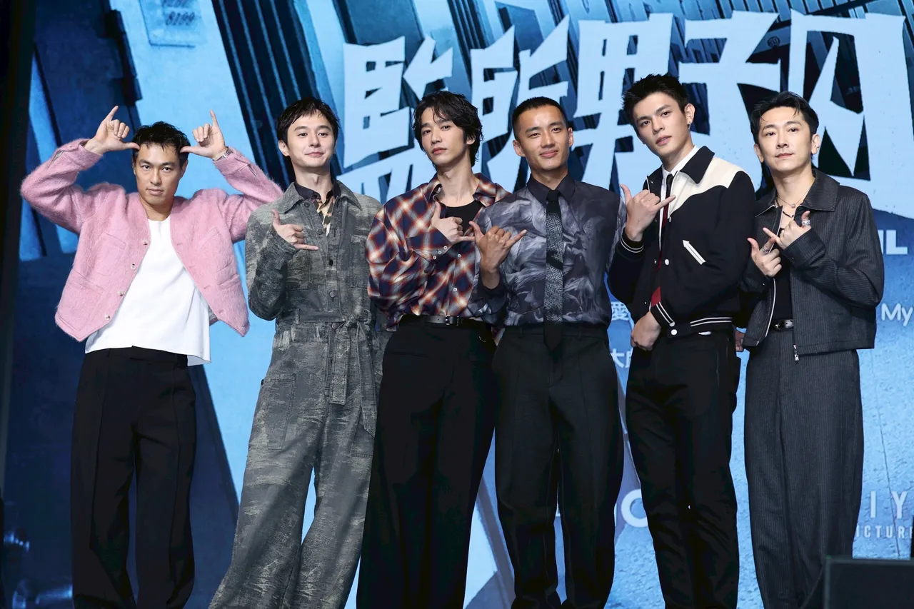 监制杨祐宁（左起）、张轩睿、刘以豪、陈泽耀、邱以太、施名帅组监狱六帅。资料照、彭欣伟摄