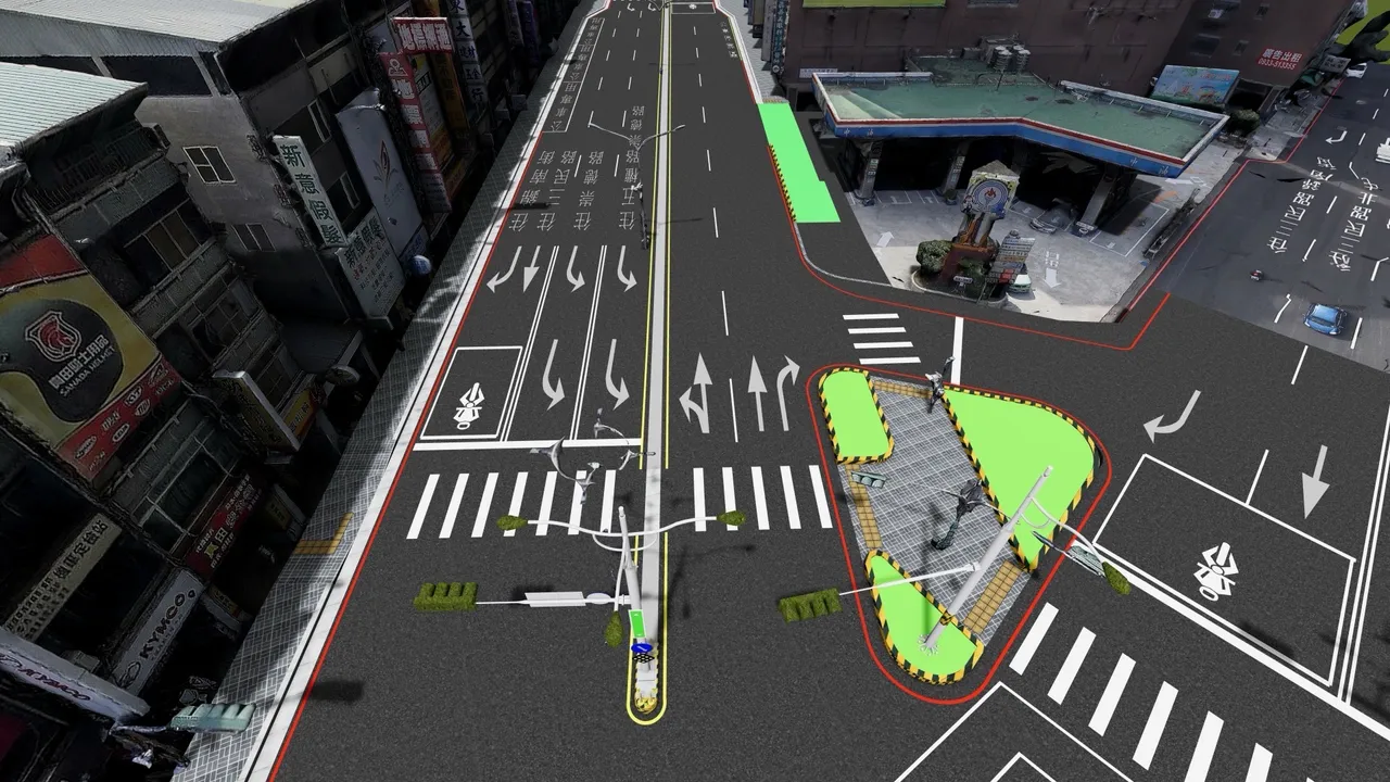 台中市府斥资8,029万元，在一中商圈三民路启动人本友善工程。06-将转角人行道加宽，减少人行通行距离