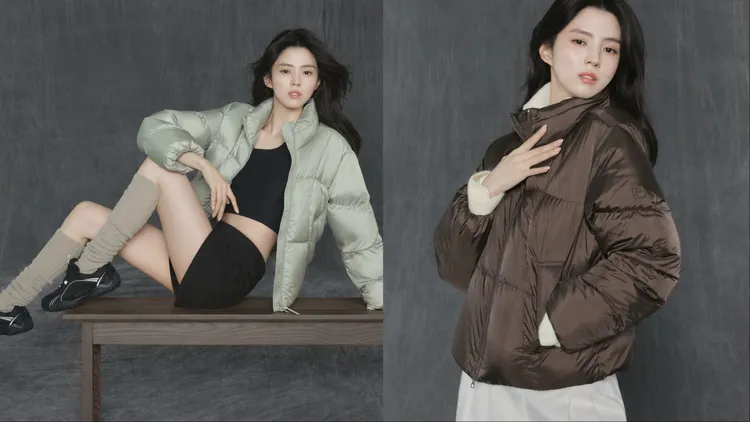 韩韶禧自信演绎FILA全新FLOW DOWN羽绒外套。品牌提供