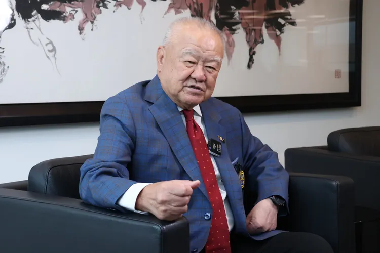 中华民国三三企业交流会理事长林伯丰。资料照片。庄宗达摄