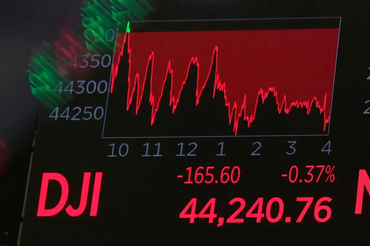 科技股領跌，美股4大指數全倒。美聯社資料照