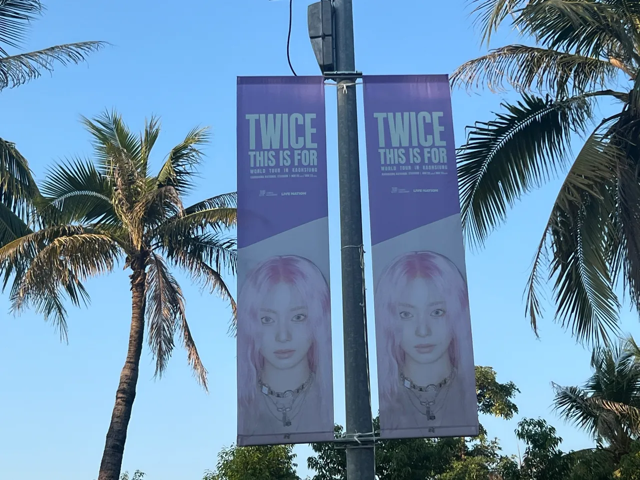 世運外掛滿TWICE的個人應援旗。陳薇安攝