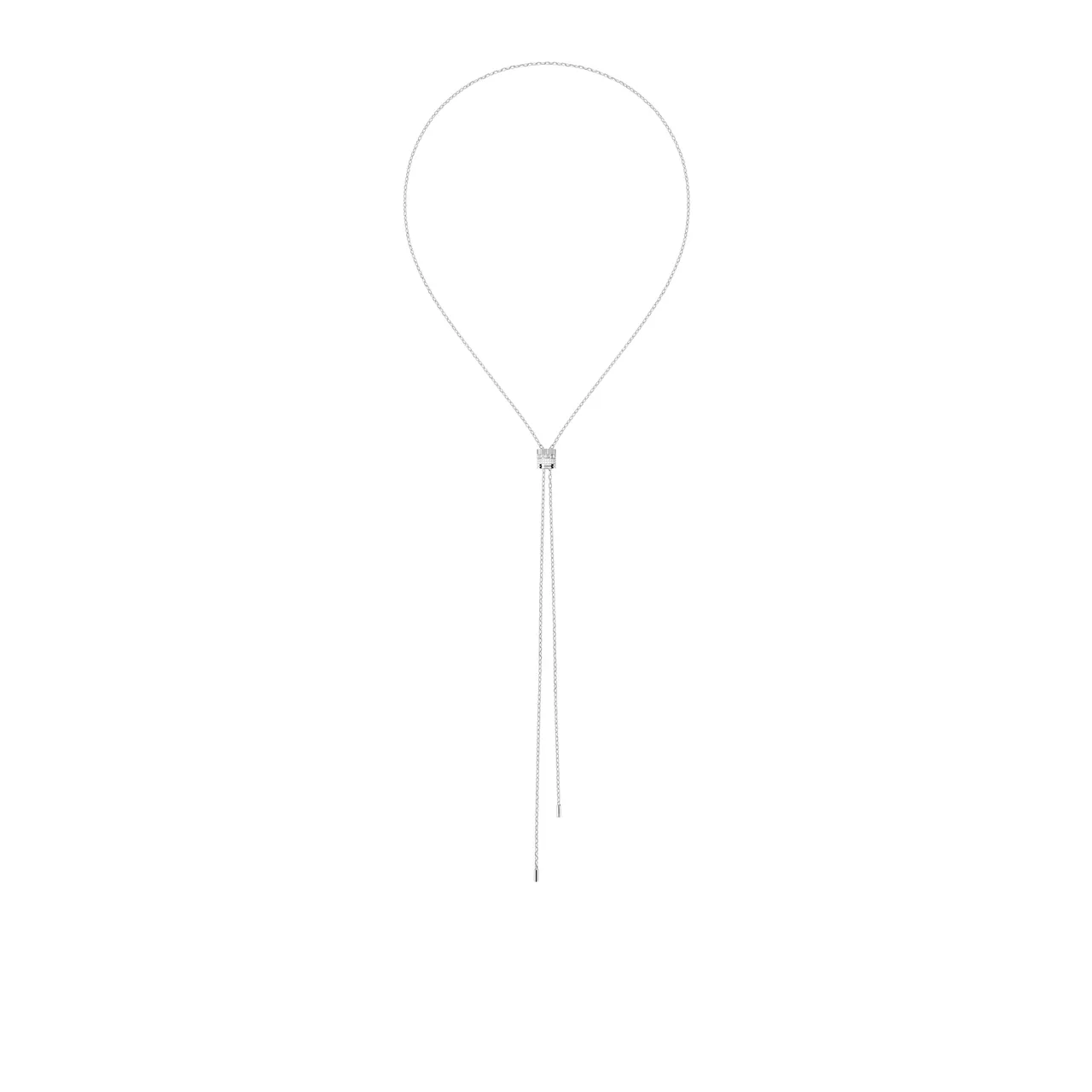 Quatre Double White系列長項鍊（白金750材質、鑲嵌鑽石），24萬2000元。品牌提供